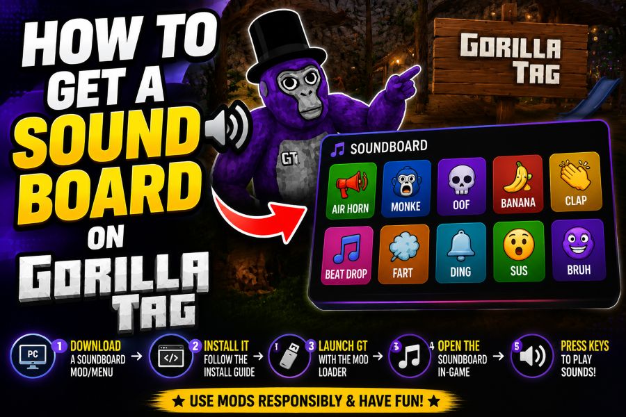 how to get a soundboard on gorilla tag